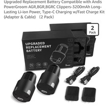 BLOTMS Upgraded Replacement Battery Compatible Andis PowerGroom AGR,BGR,BGR 2pk
