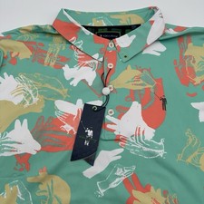 William Murray Golf Polo Mens 2xl Performance Dove Hands Abstract Stretch New William Murray Golf Polo Mens 2xl Performance Dove Hands Abstract Stretch New