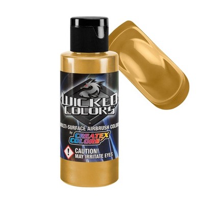 Createx Wicked Colors Gold Airbrush Paint Color 2oz W350 - 2Z