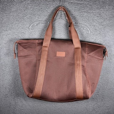 Dagne Dover Landon Carryall Medium Mesh Tote Bag Mauve Travel Gym Bag