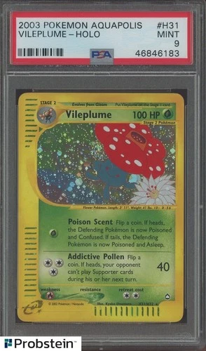 2003 Pokemon Aquapolis #H31/H32 Vileplume Holo PSA 9 MINT