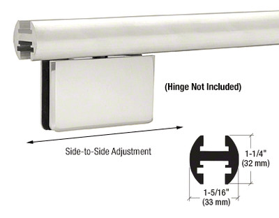 Satin Anodized 95'' EZ-Adjust Shower Door Header Kit, Hinge Not Included