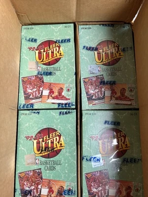 1992-93 FLEER ULTRA SERIES 1 BASKETBALL FACTORY SEALED 36 PACK BOX NBA (A)
