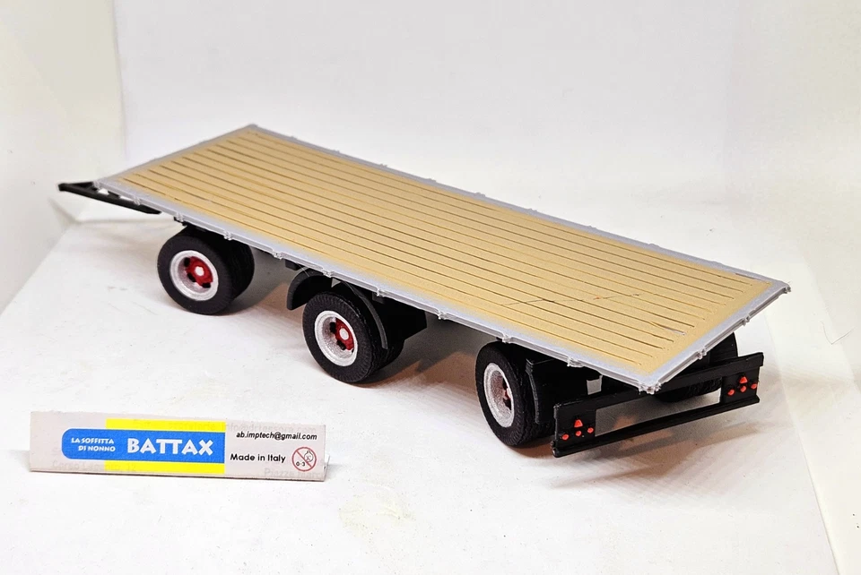 # 1/43 RIMORCHIO a 3 ASSI VOLTA CORRETTA BARTOLETTI by BATTAX x IXO/deagostini # - Immagine 2 di 2