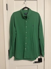 Polo Ralph Lauren Men's Classic Fit Shirt XL Button-Up, Long Sleeve, Green