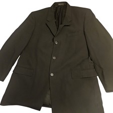 Kenneth Cole Blazer Mens Large Black Three Button Suit Jacket Made In USA UNITE