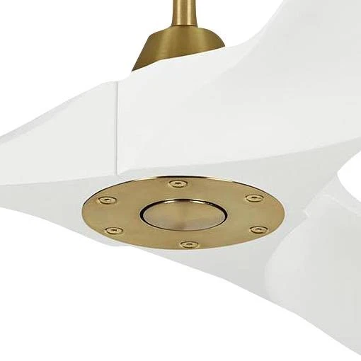 Ventilador de techo 52" Visual Comfort Maverick II latón blanco DC con control remoto Foto 3 de 3