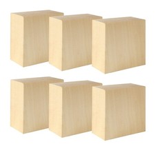 6 Pack Basswood Blocks for Crafting, 4 x 4 x 2 Inch Squares Bass Wood Blocks ...