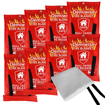 Fire Blankets for Home and Kitchen,8-Pack 40''X40'' Emergency Fire Safety Blankets