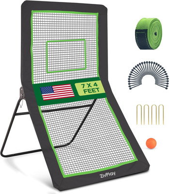 Volleyball Rebounder Net Lacrosse Rebounder Bounce Back Equipment with 5 Adjusta