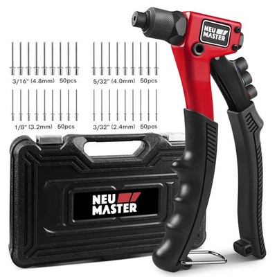 NEU MASTER Rivet Gun with 200Pcs Rivets, Manual Rivet Gun Kit with 4 ToolFree...