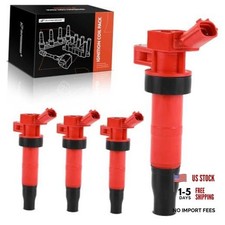 Engine Ignition Coil Pack Compatible with Hyundai Sonata, Santa Fe Sport, Red