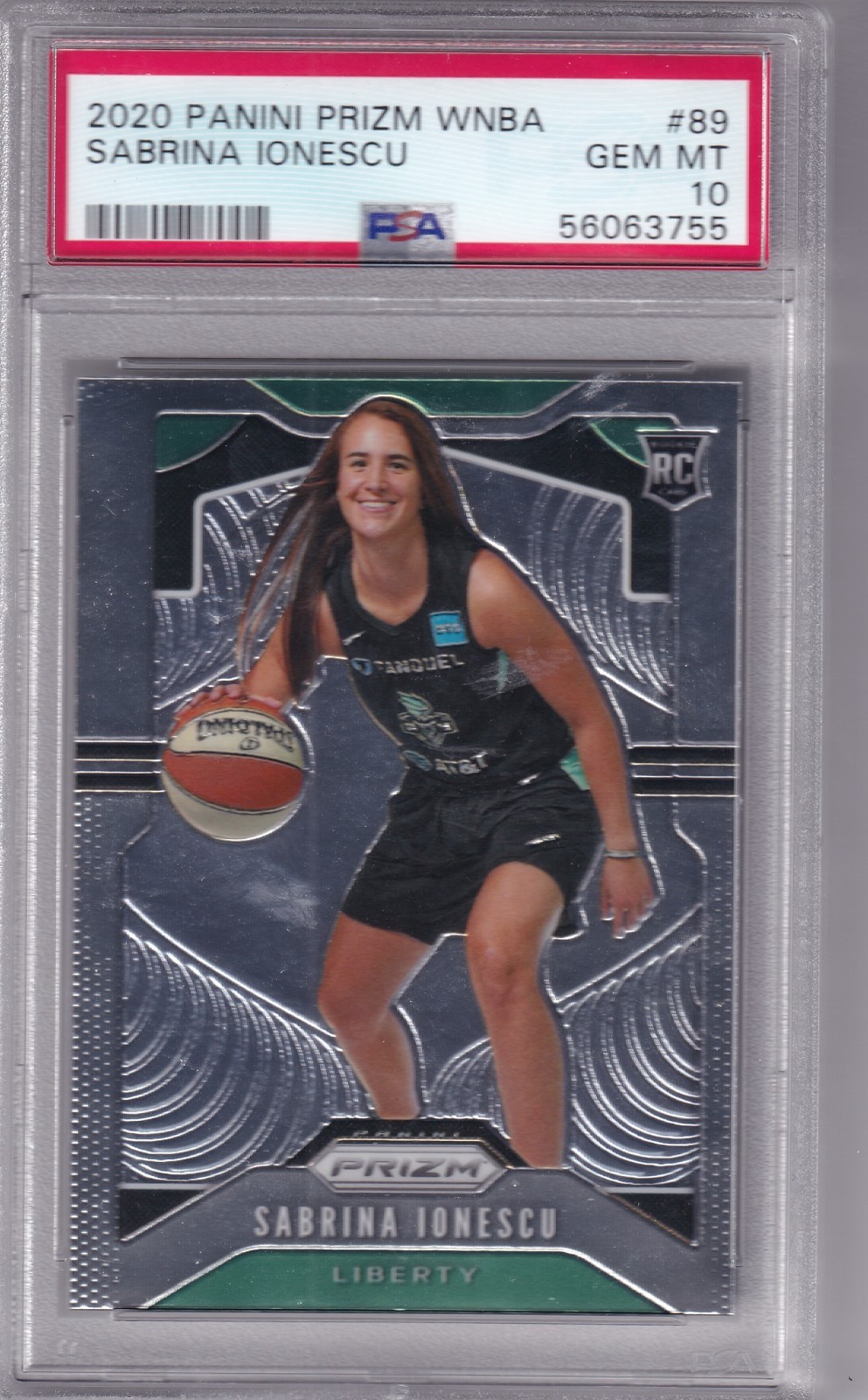 Sabrina Ionescu 2020 Panini WNBA Prizm Base RC #89 PSA 10