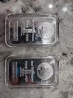 Lot of 2 1 oz. Highland Mint Silver Bar - Morgan Dollar Design .999+ Fine