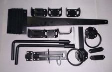 Double gates ironmongery set, 18 inch hinges, latch, padbolt and 2 x dropbolts
