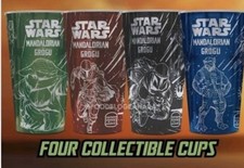 Star Wars Mandalorian Grogu Collector Cups- 2026 Burger King-set or four- NEW