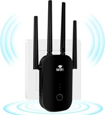 WiFi Extender Booster Ethernet Port internet repeater 2.4&5.8GHz Range 1200Mbps
