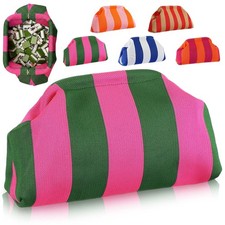 Mahjong Tile Bag Woven Clutch Purses for Women Woven Striped Dumpling Bag Sum...