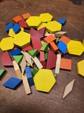 Geometric Pattern Blocks Lot Multi Color Shap...