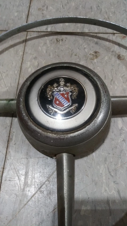 Vtg 1951 Buick Eight Special Chrome Steering Wheel Horn Ring & Horn Button  - Image 3 of 4
