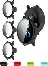  3-Pack Black Screen Protector Case for Garmin Vivoactive 6,Full Protective Cov