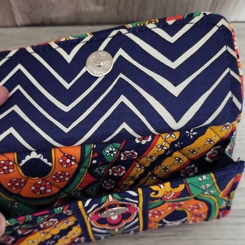 Portafoglio Vera Bradley doppio occhio veneziano paisley pochette cerniera magnetica colorato - Foto 3 di 10