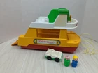 Fisher Price vintage LIttle People Ferry boat 932 + car 2 figures USED