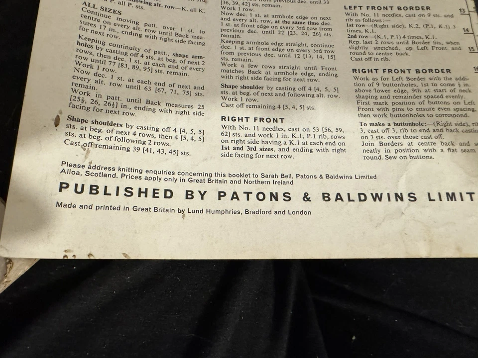 VTG  PATONS KISMET SWEATER AND VEST PATTERN # 2389 - Image 2 of 2