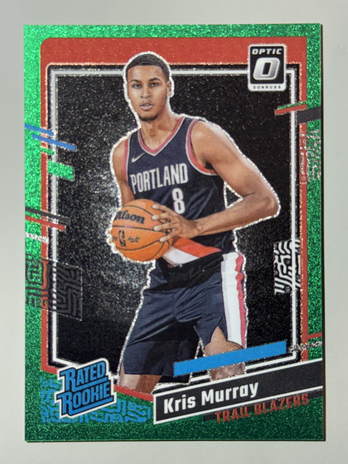 Kris Murray Rookie 2023-24 Donruss Optic Green Prizm Glitter /77 RC SP #213