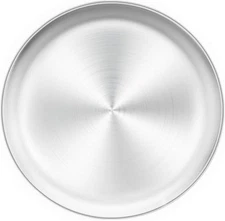TeamFar Pizza Pan, 13.4 inch Stainless Steel Large Pan 13.5inch, Silver 