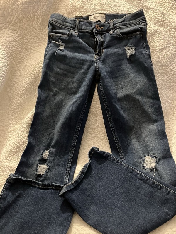 Abercrombie Girls Jeans Size 11/12, Mid-rise Boot Cut. Adjustable Waist