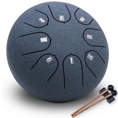 ANGELBECKE Steel Tongue Drum - 6 Inch 8 Notes C-key Handpan Drum Percussion