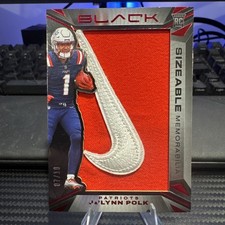 2024 Panini Black Jumbo Patch FULL NIKE LOGO!RC JALYNN POLK Patriots 7/10 🔥🔥🔥