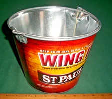 5 Quart Metal (Tin) Bucket St. Pauli Girl Beer “WING IT!” Ice Pail - Damaged