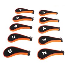 10Pcs Golf Iron Head Cover Set With Zipper Golf Club Headcovers Fits Most Clubs
