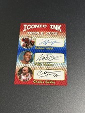 Iconic Ink Triple Cuts Michael Jordan Magic Johnson Charles Barkley /1000 USA