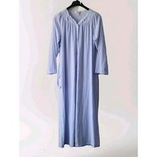 ShadowLine Long Sleeve Button Down Robe Blue Sz Medium Vtg
