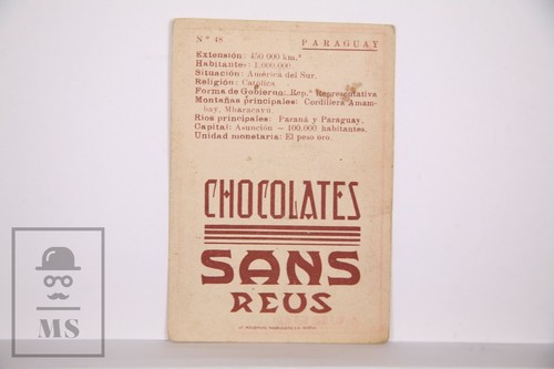 Trading Card - Flag, Soldier & Country. 48, Paraguay - Spanish Chocolate Adv. - Imagen 2 de 2