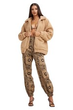 I Am Gia Teddy Bear Oversized Pixie Coat In Caramel Beige