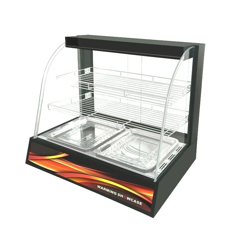 Heated Black Hot Pie Counter top Food Display Cabinet Lamps Warmer pasties - Image 2 of 4