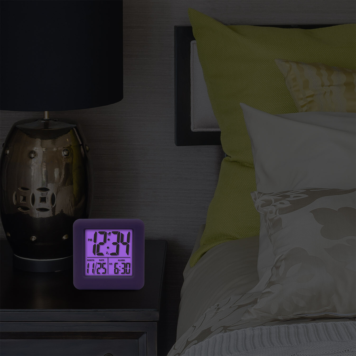 70931 Equity by La Crosse Soft Cube LCD Digital Alarm Clock - Open Box