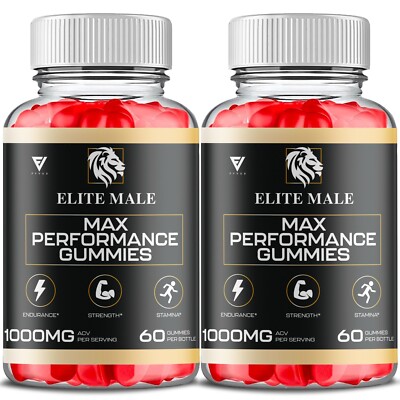 (2 Pack) Elite Male Gummies EliteMale Max Performance Supplement (120 Gummies)