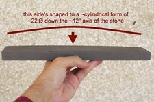 Convex 2x12x0.8" 50x299x20mm Pyrenees Sharpening Stone with Box | Shaped 22'Ø