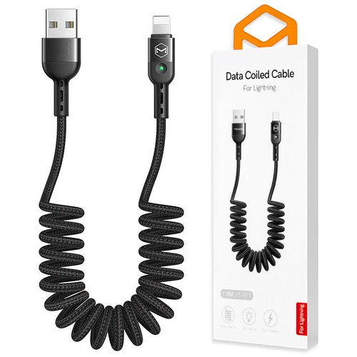 USB CarPlay Cable For iPhone 14,13 Pro Coiled Flex MFI Certified 8PIN