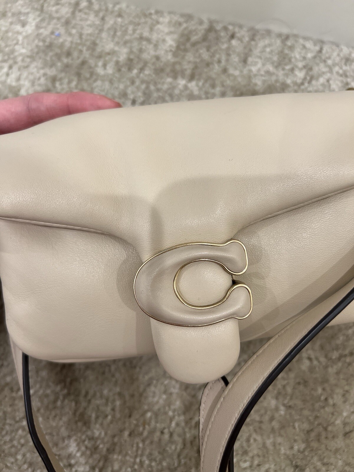 Coach Tabby 18 Pillow Letter C Women's Shoulder Bag - B4/Ivory image 5