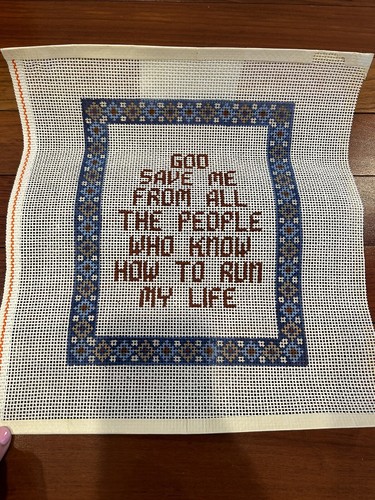 Susan Treglown Hand-Painted 10ct Needlepoint Canvas God Save Me From All The… - Picture 9 of 13