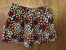 Gymboree Brown Floral Corduroy Skirt With Pockets, Elastic Back, Size 4T