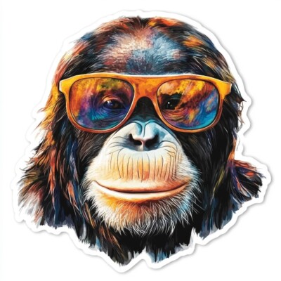 XXL 18X18 car sticker animals with glasses sticker weatherproof vinyl sticker