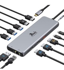 13 in 1 USB C Docking Station - Dual Monitor, Triple Display, 8 USB C/A...
