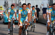 Maillot Cyclisme Officiel Équipe Astana Mona Taille M (51x69) - Très Bon État